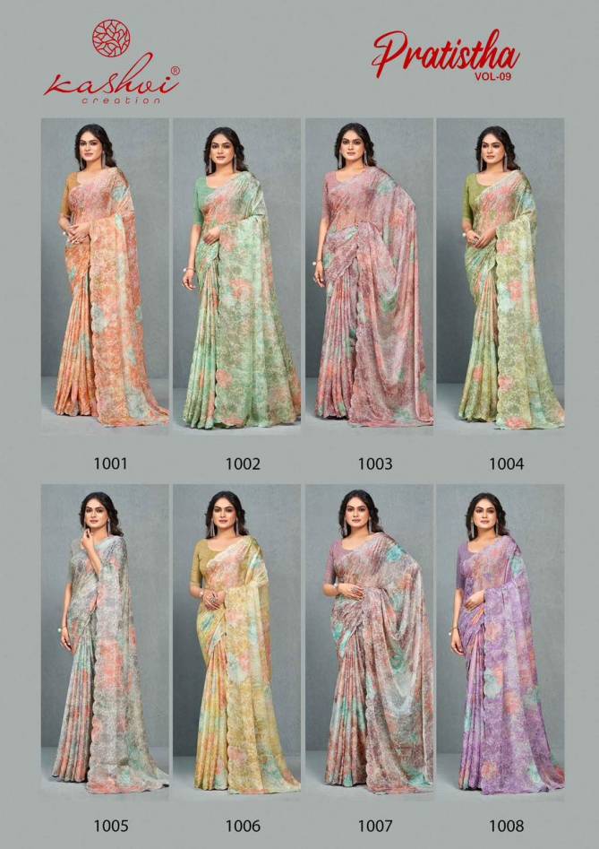 Pratistha Vol 9 By Kashvi Brasso Party Wear Sarees Wholesale Market In Surat
